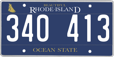 RI license plate 340413