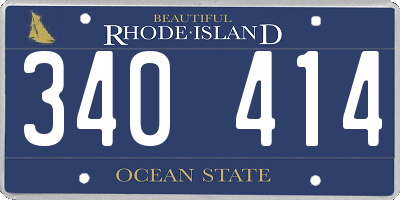RI license plate 340414