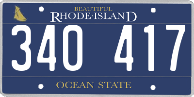 RI license plate 340417