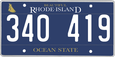 RI license plate 340419