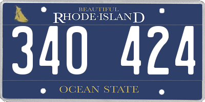 RI license plate 340424