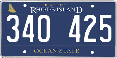 RI license plate 340425