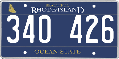 RI license plate 340426