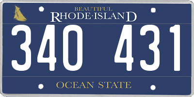 RI license plate 340431