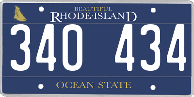 RI license plate 340434