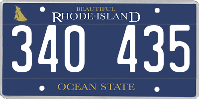 RI license plate 340435