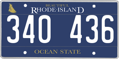 RI license plate 340436