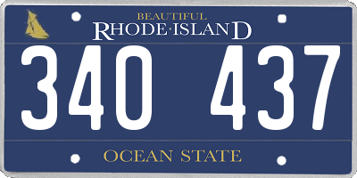 RI license plate 340437