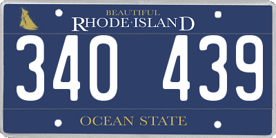RI license plate 340439