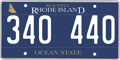 RI license plate 340440