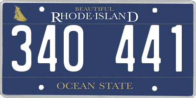 RI license plate 340441