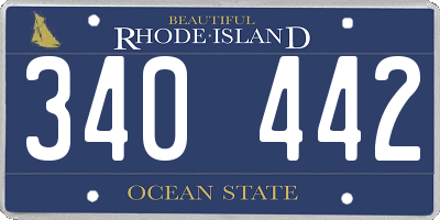 RI license plate 340442