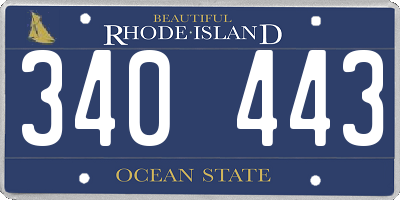 RI license plate 340443