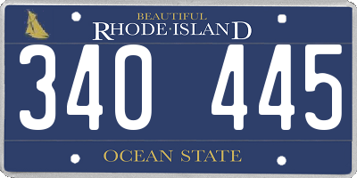 RI license plate 340445