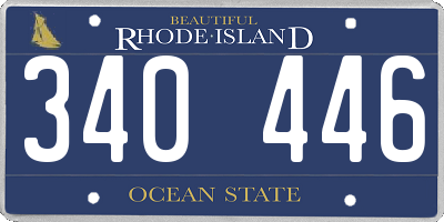 RI license plate 340446