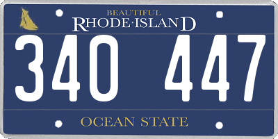 RI license plate 340447