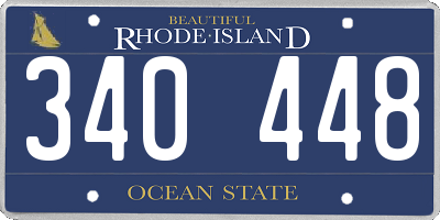 RI license plate 340448