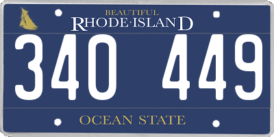 RI license plate 340449