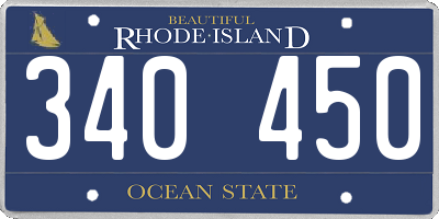 RI license plate 340450