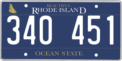 RI license plate 340451