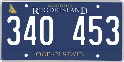 RI license plate 340453