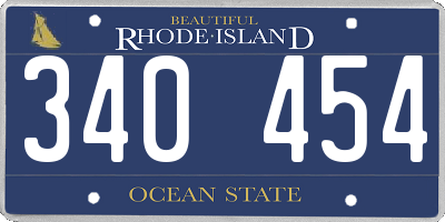 RI license plate 340454