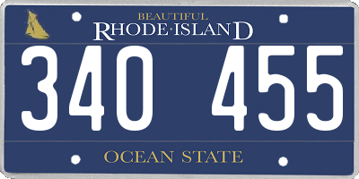 RI license plate 340455