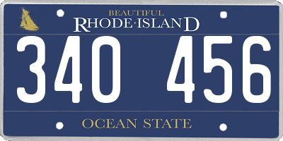 RI license plate 340456