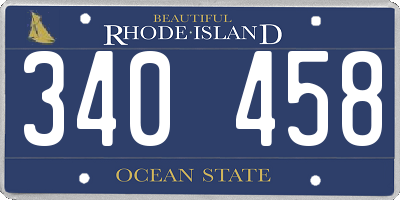RI license plate 340458
