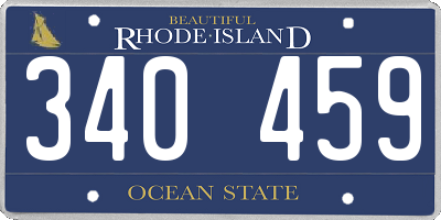 RI license plate 340459