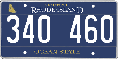 RI license plate 340460