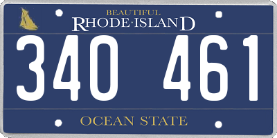 RI license plate 340461