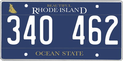 RI license plate 340462