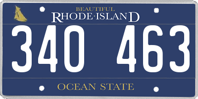RI license plate 340463