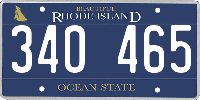 RI license plate 340465