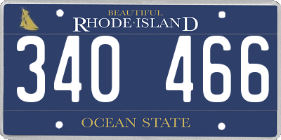 RI license plate 340466