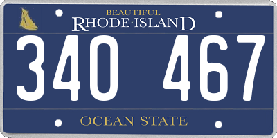 RI license plate 340467