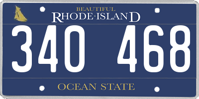 RI license plate 340468
