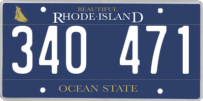 RI license plate 340471