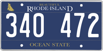 RI license plate 340472