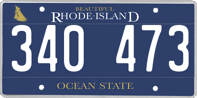 RI license plate 340473