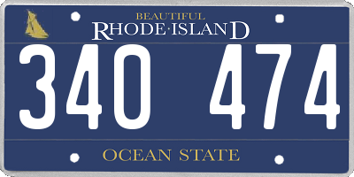 RI license plate 340474
