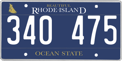 RI license plate 340475