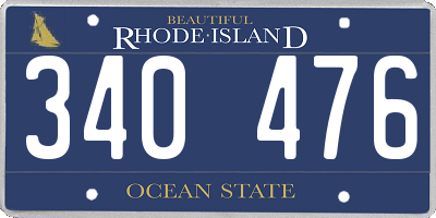 RI license plate 340476