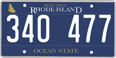 RI license plate 340477