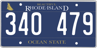 RI license plate 340479