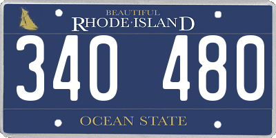 RI license plate 340480