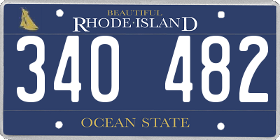 RI license plate 340482