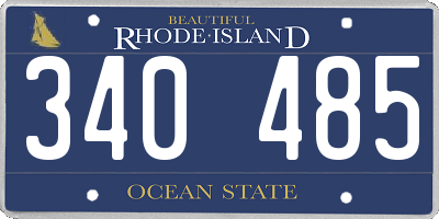 RI license plate 340485