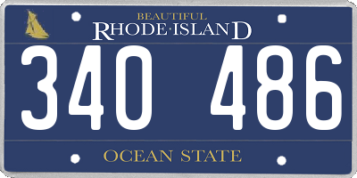 RI license plate 340486